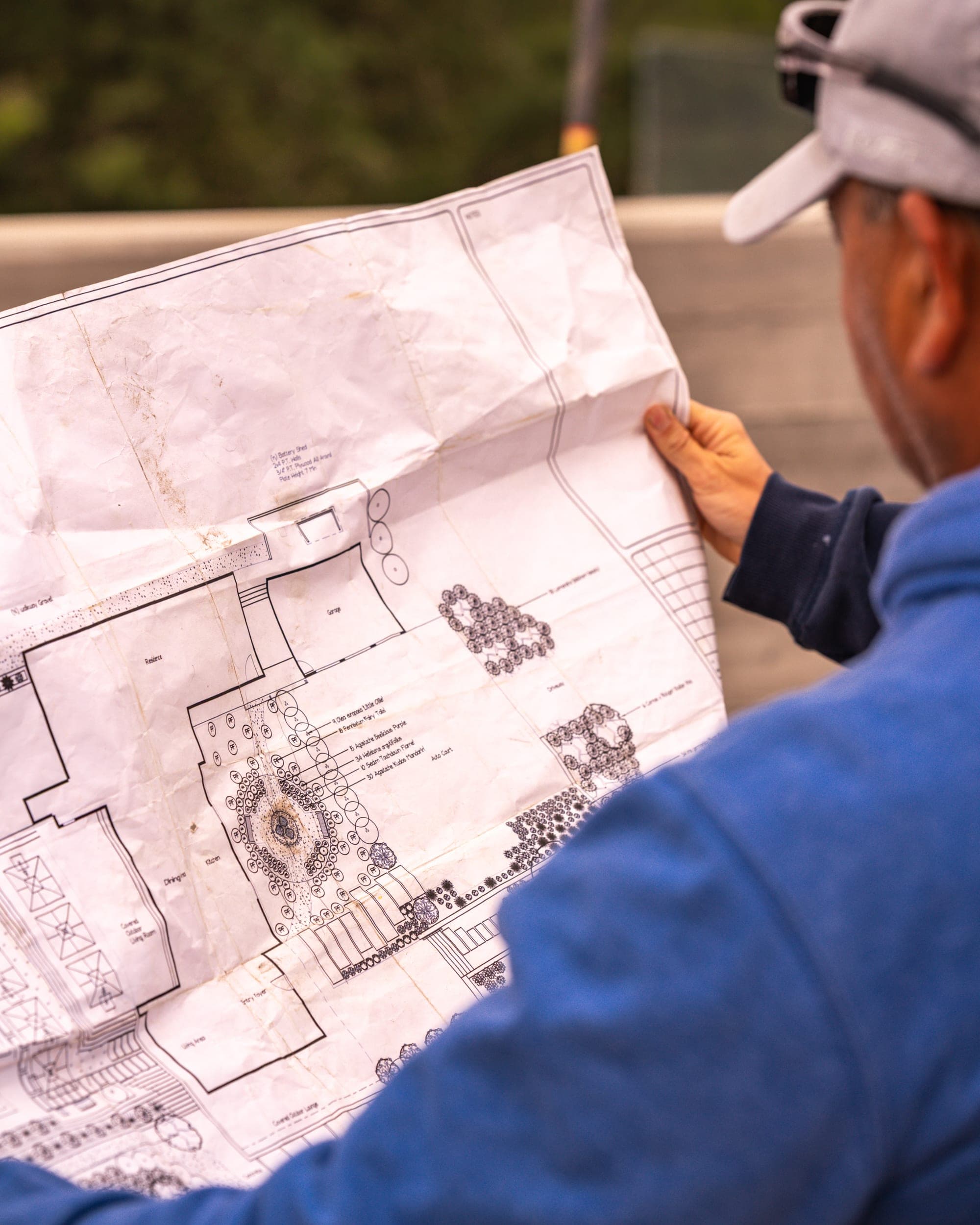 Landscape plan being reviewed on site