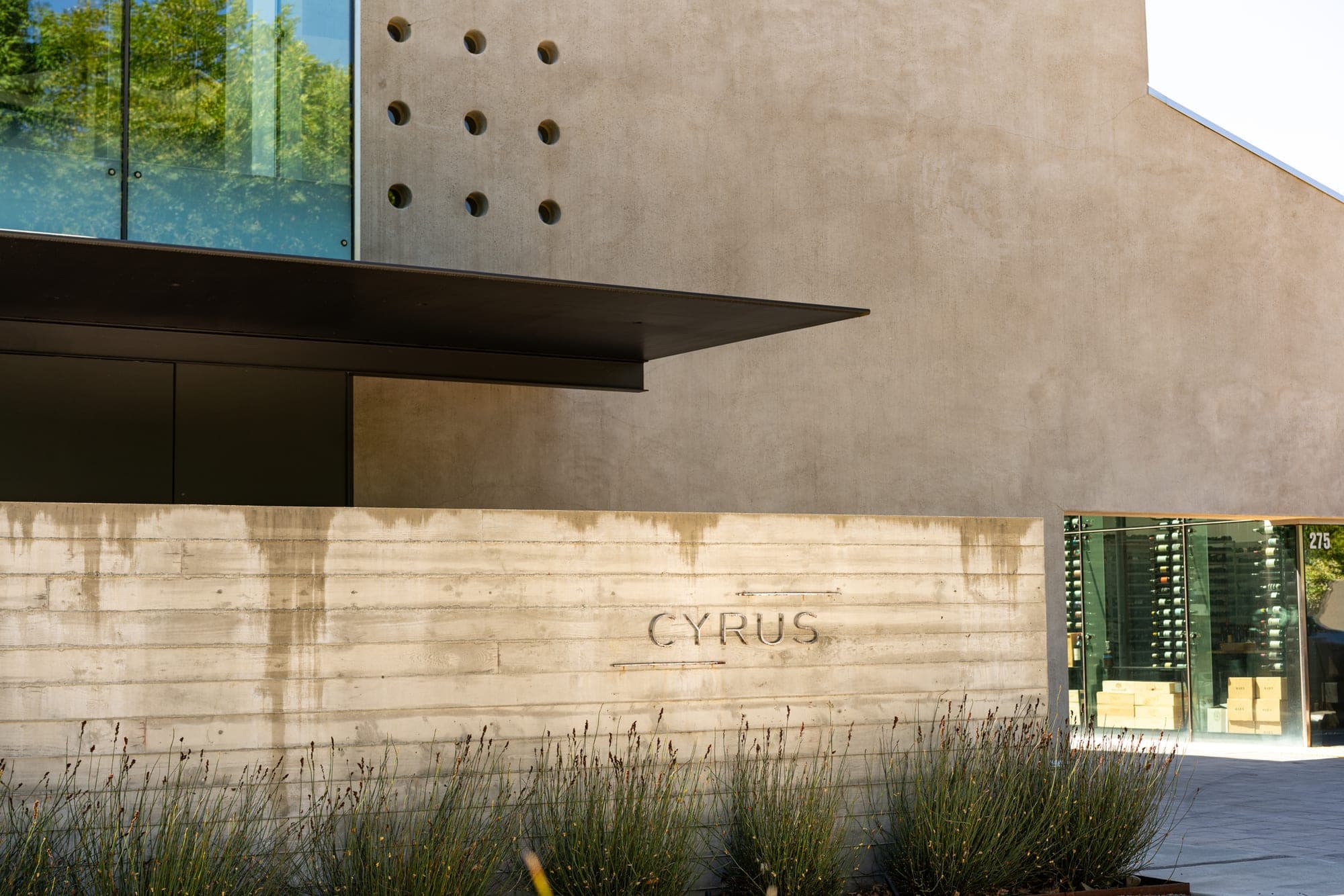 Cyrus sign integrated into the commercial property