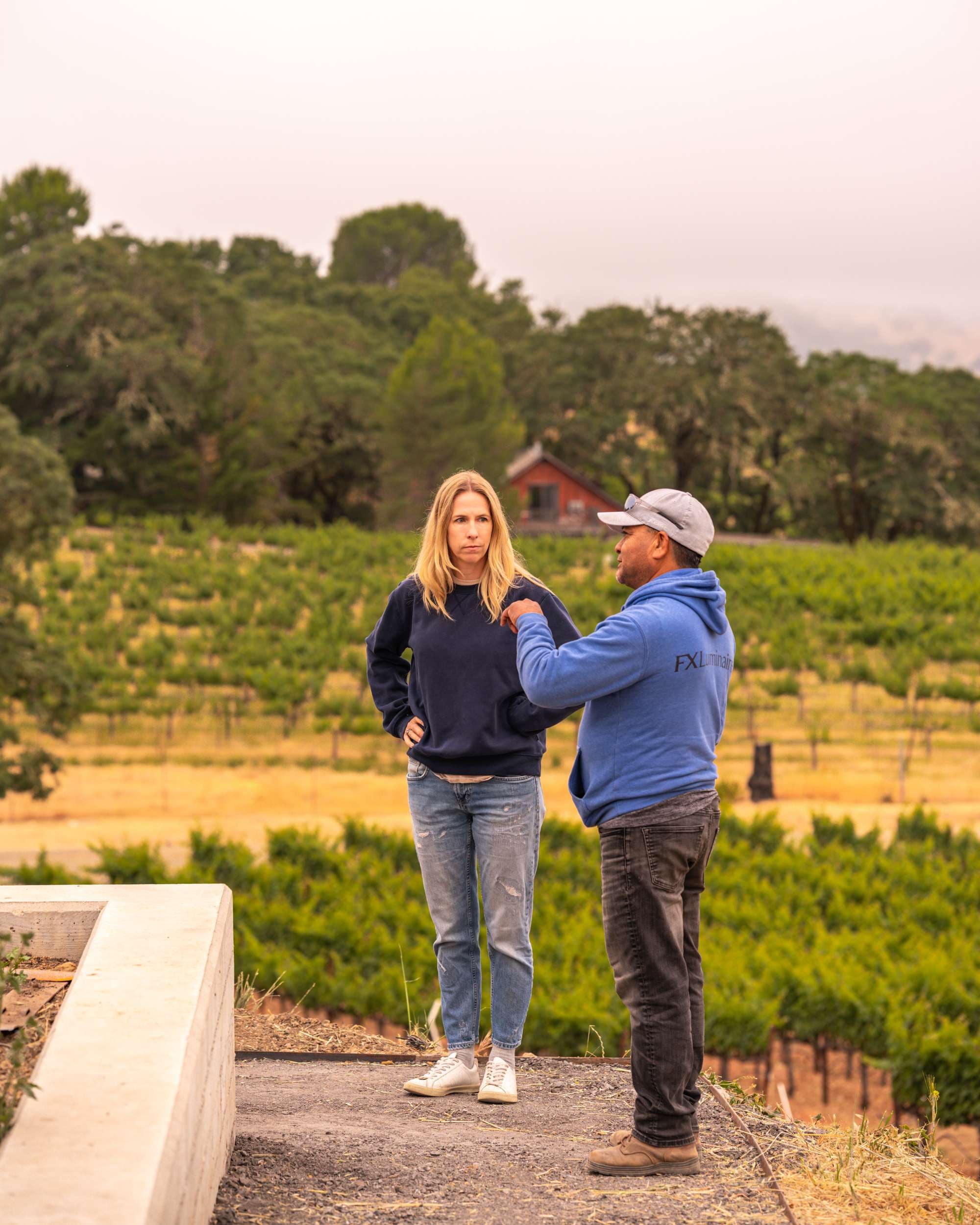 Landscape design consultation overlooking Sonoma County vineyard views