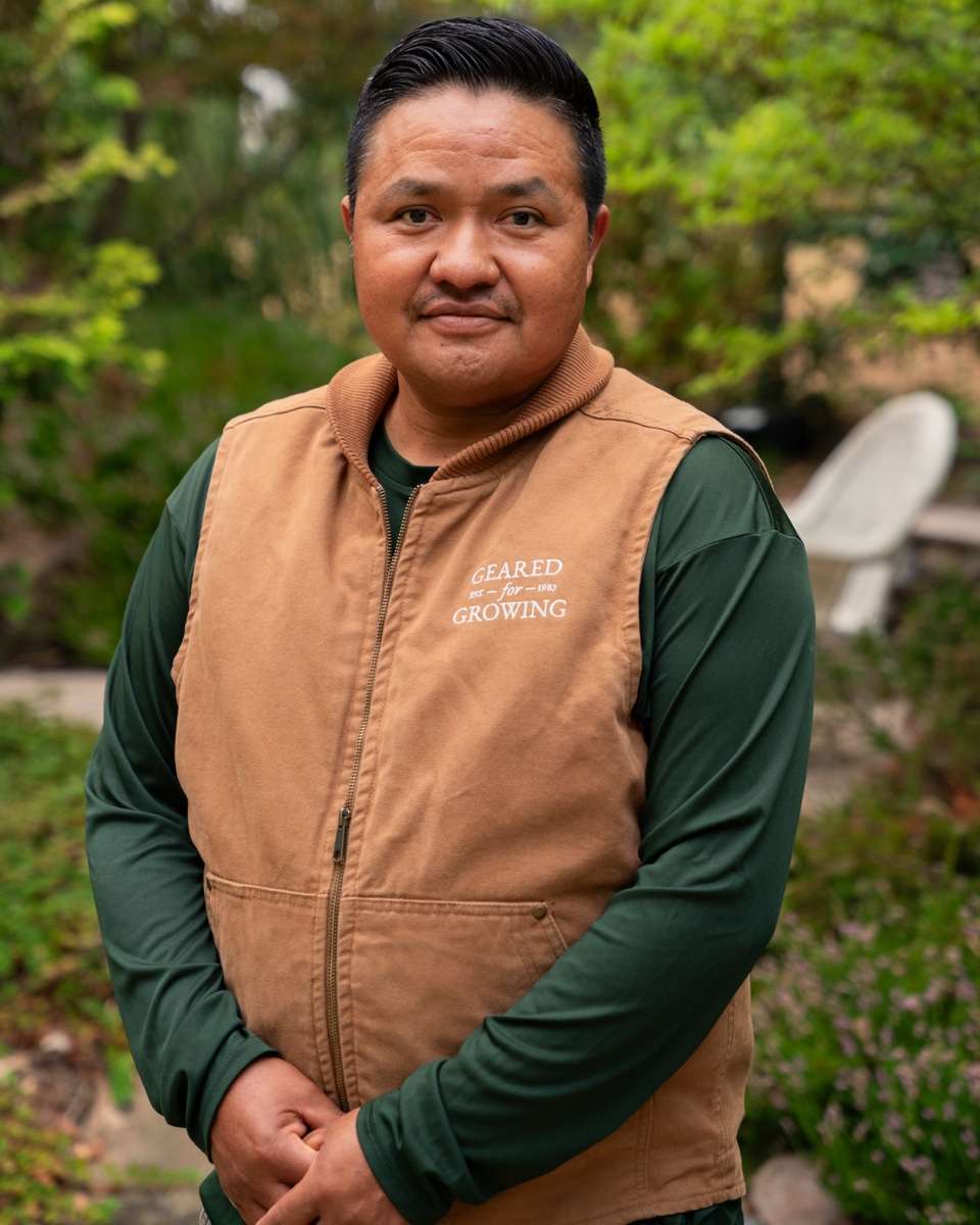 Geared for Growing team member tending a Sonoma County garden